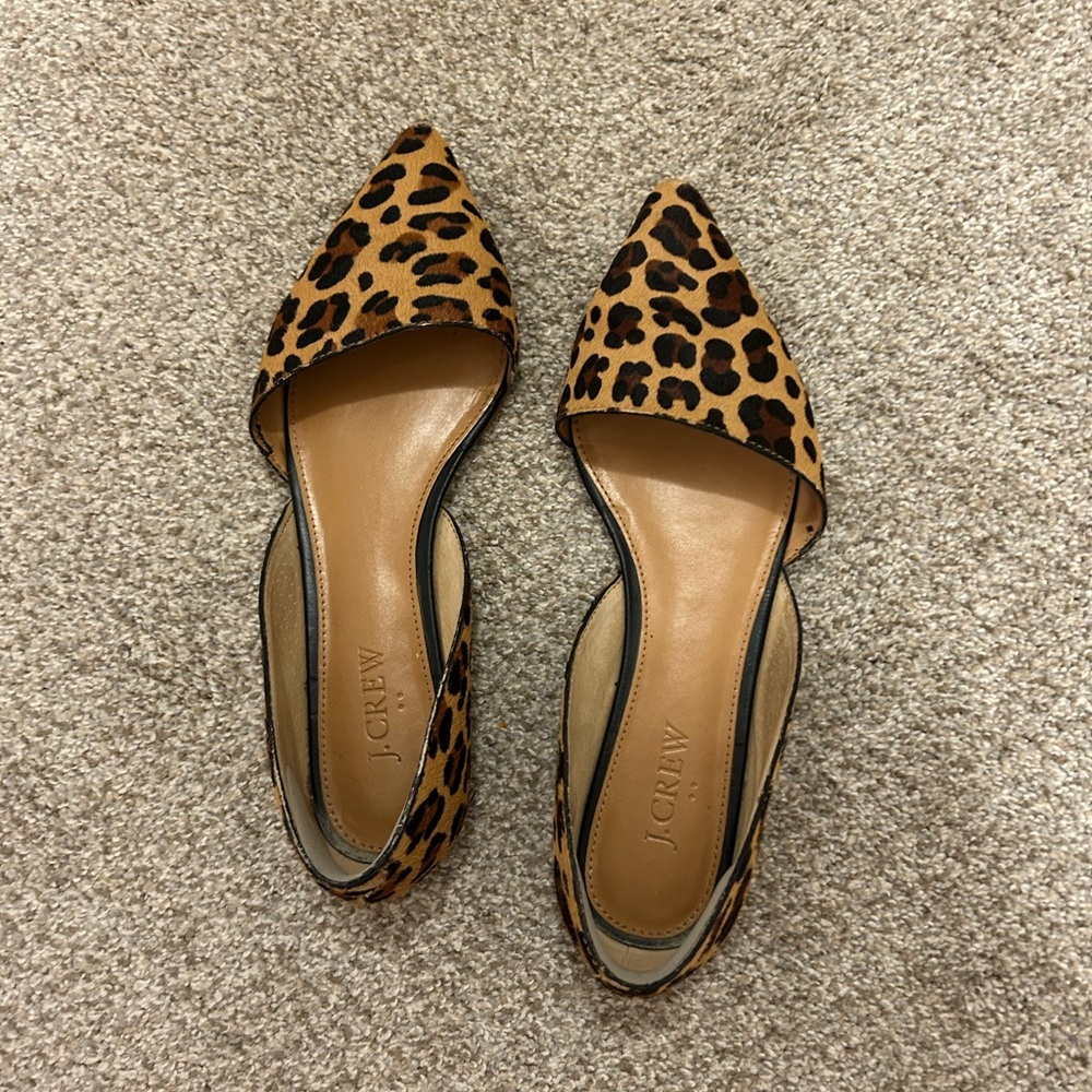 J. Crew Brown and Black Leopard Print Flats